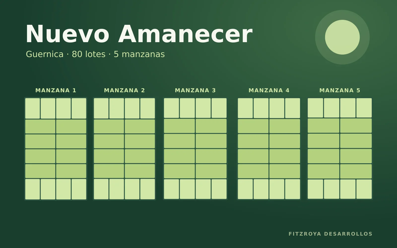 Plano del loteo Nuevo Amanecer en Guernica